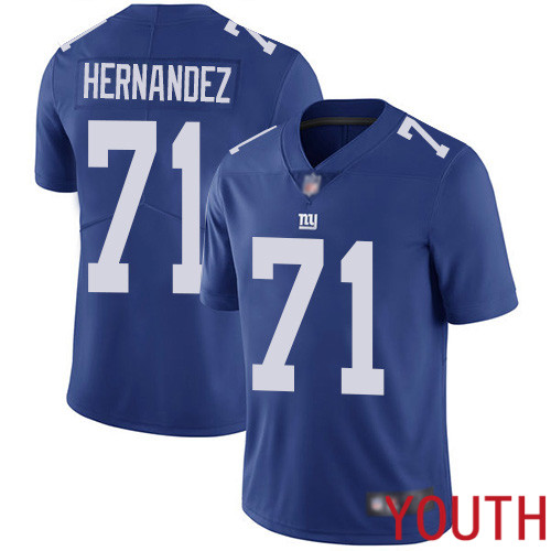 Youth New York Giants 71 Will Hernandez Royal Blue Team Color Vapor Untouchable Limited Player Football NFL Jersey